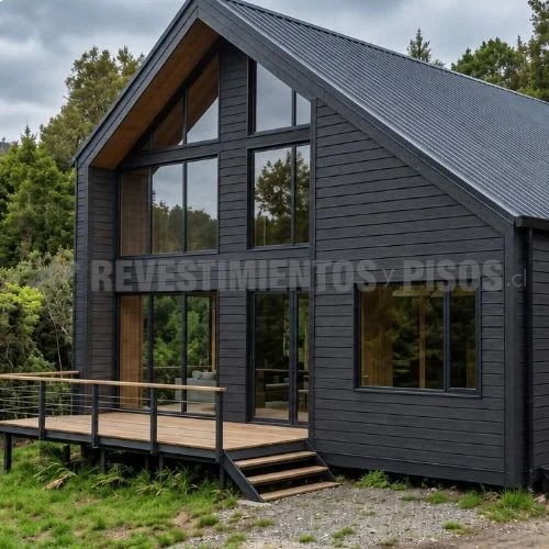 Revestimiento De Pared WPC Extruido Color Negro REW201