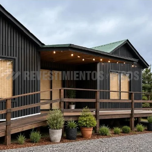Revestimiento De Pared WPC Extruido Color Negro REW202